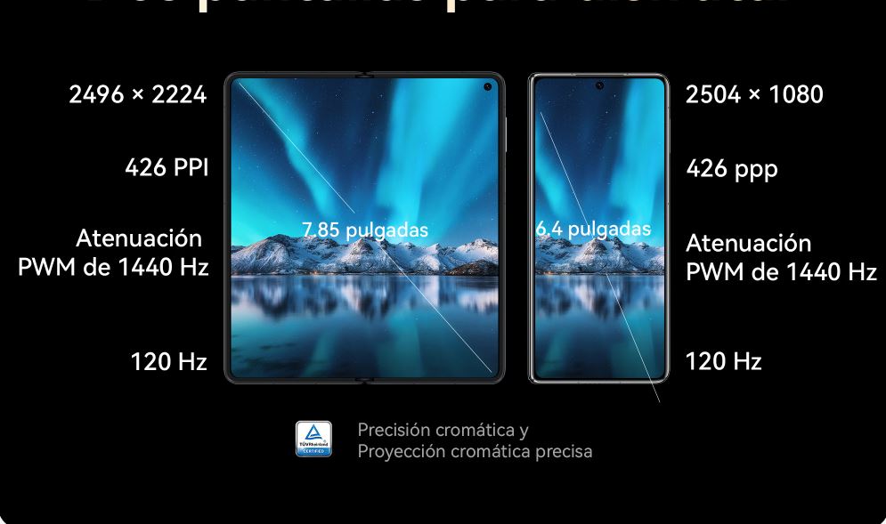 La descripción de las pantallas del plegable de Huawei, el Mate X3.