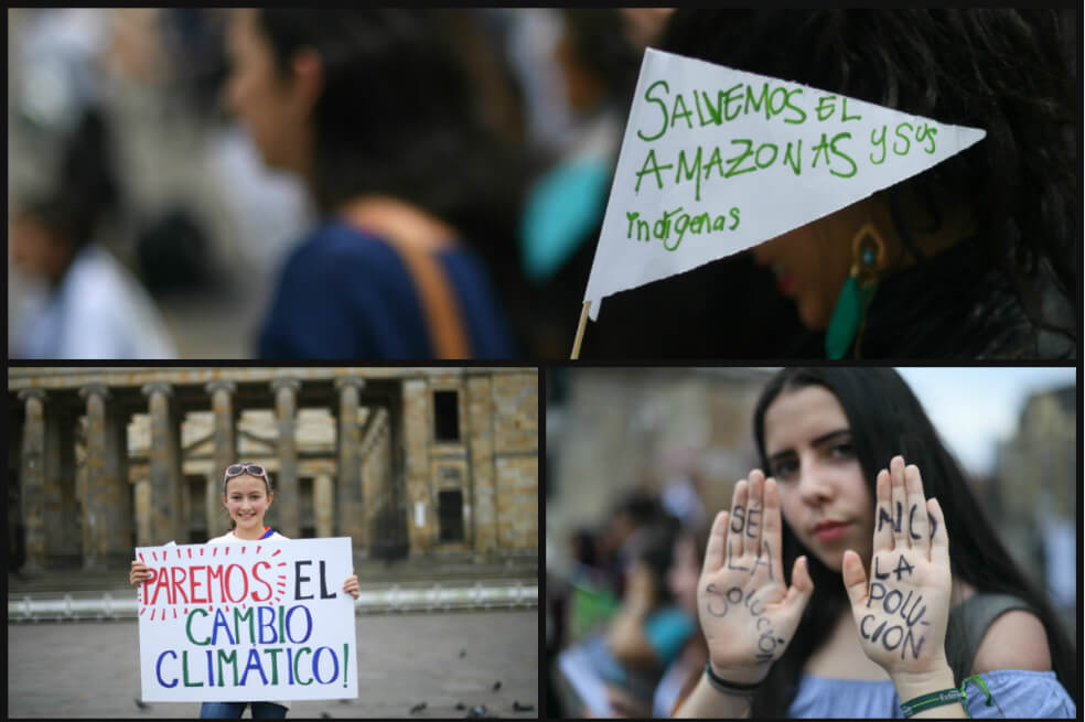 Así fue el plantón con el que jóvenes colombianos exigieron al Gobierno actuar contra el cambio climático