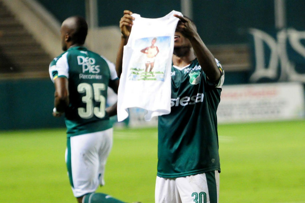 Caicedo celebra su primer gol como profesional.  / Deportivo Cali