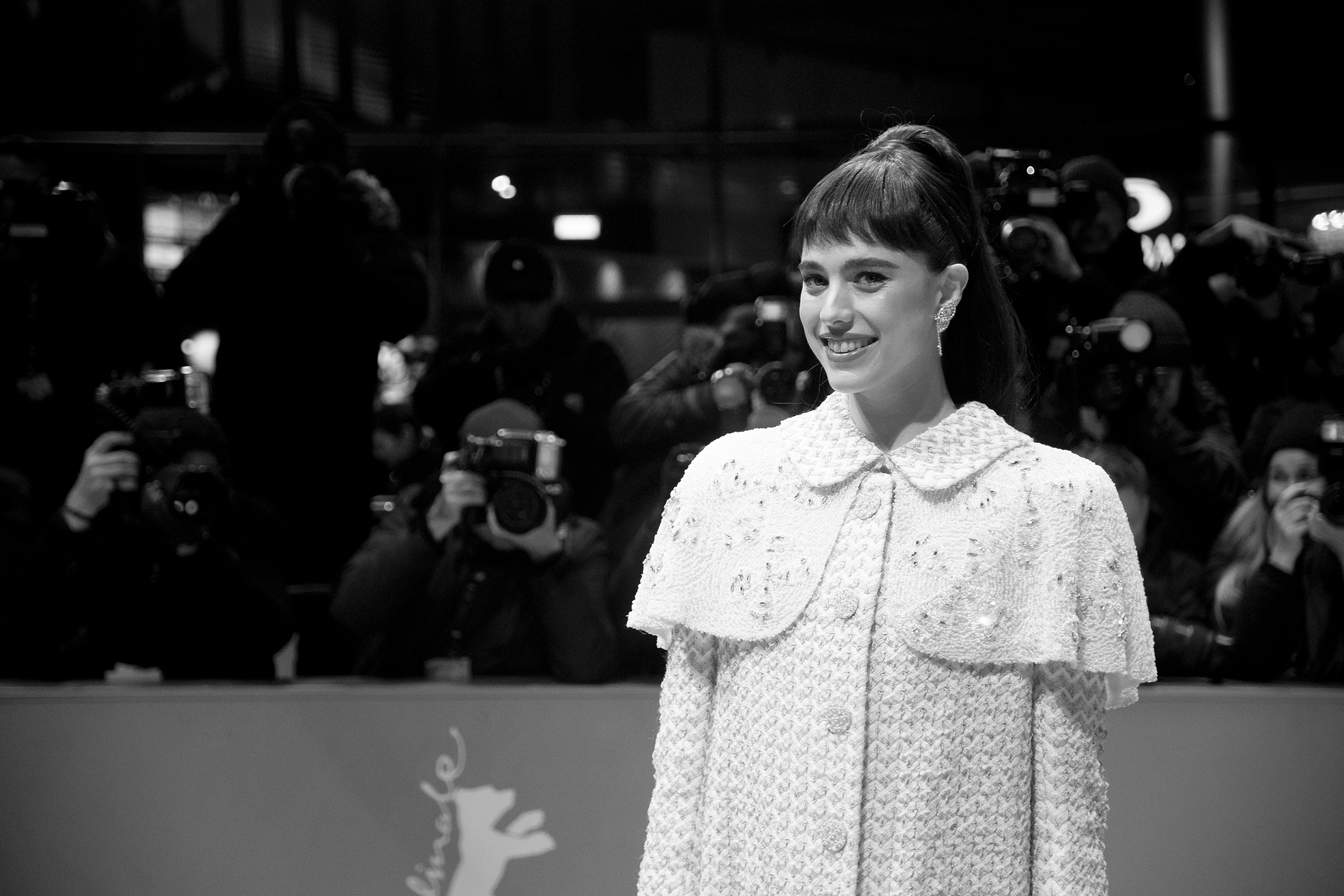 Margaret Qualley, quien hace parte del elenco de "Blue Moon", filme biográfico sobre el letrista estadounidense Lorenz Hart, autor de célebres canciones de Broadway y Hollywood.
