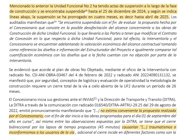 Informe de auditoría sobre la gestión del equipo de coordinación, seguimiento e interventoría del proyecto de ampliación a tercer carril en la doble calzada Bogotá–Girardot.