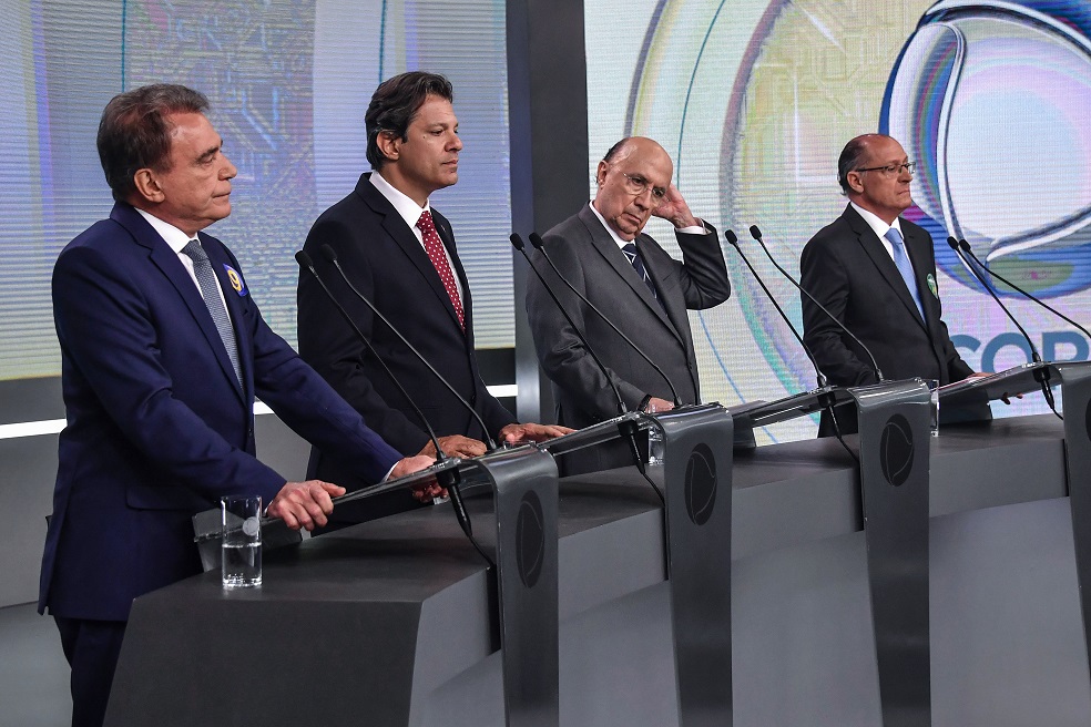 Algunos de los candidatos presidenciales de Brasil: Alvaro Dias (Podemos), Fernando Haddad (PT) Henrique Meirelles (MDB) y Geraldo Alckmin (PSDB)  / AFP
