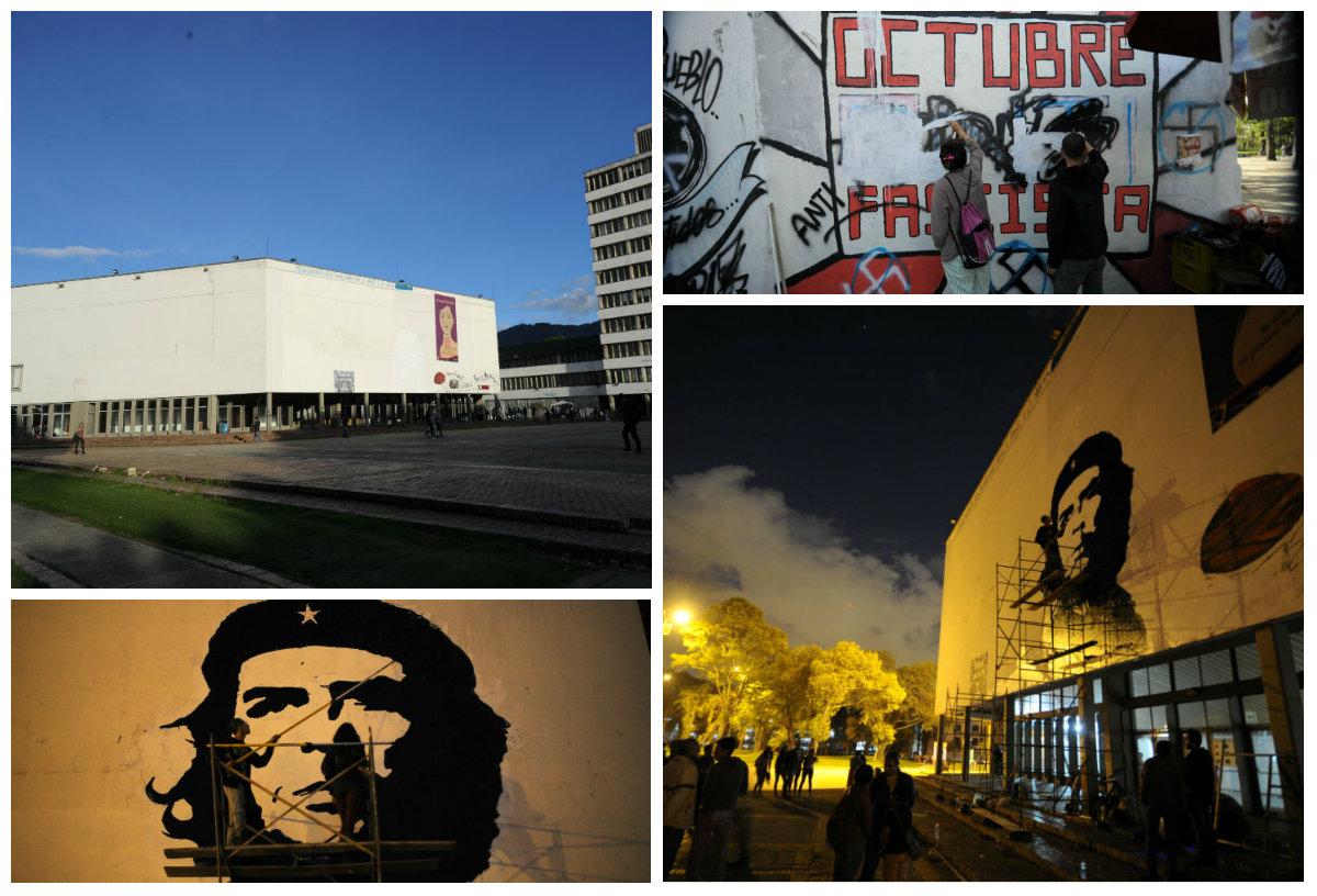 El regreso de la efigie del Che Guevara a la plaza central de la U. Nacional