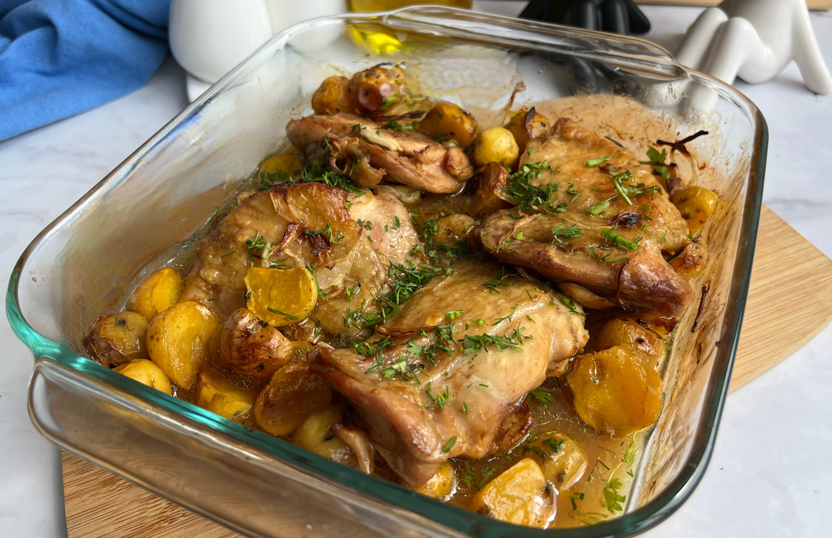 Receta de churrasco de pollo con papas criollas