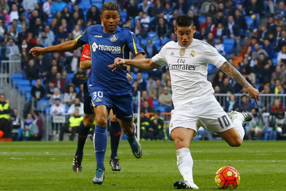 James jugó todo el partido en goleada del Real Madrid al Getafe