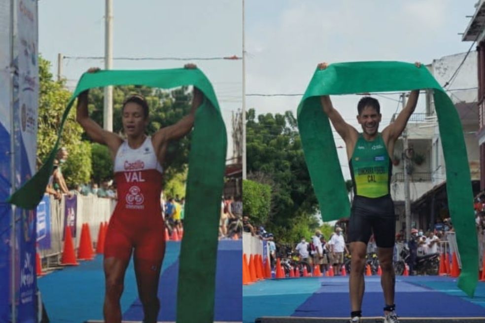 Juegos de Mar y Playa: Diana Castillo y Carlos Quinchará, campeones en triatlón