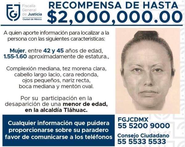 Este es el retrato de la mujer que secuestró a Fátima, la niña asesinada que llora México