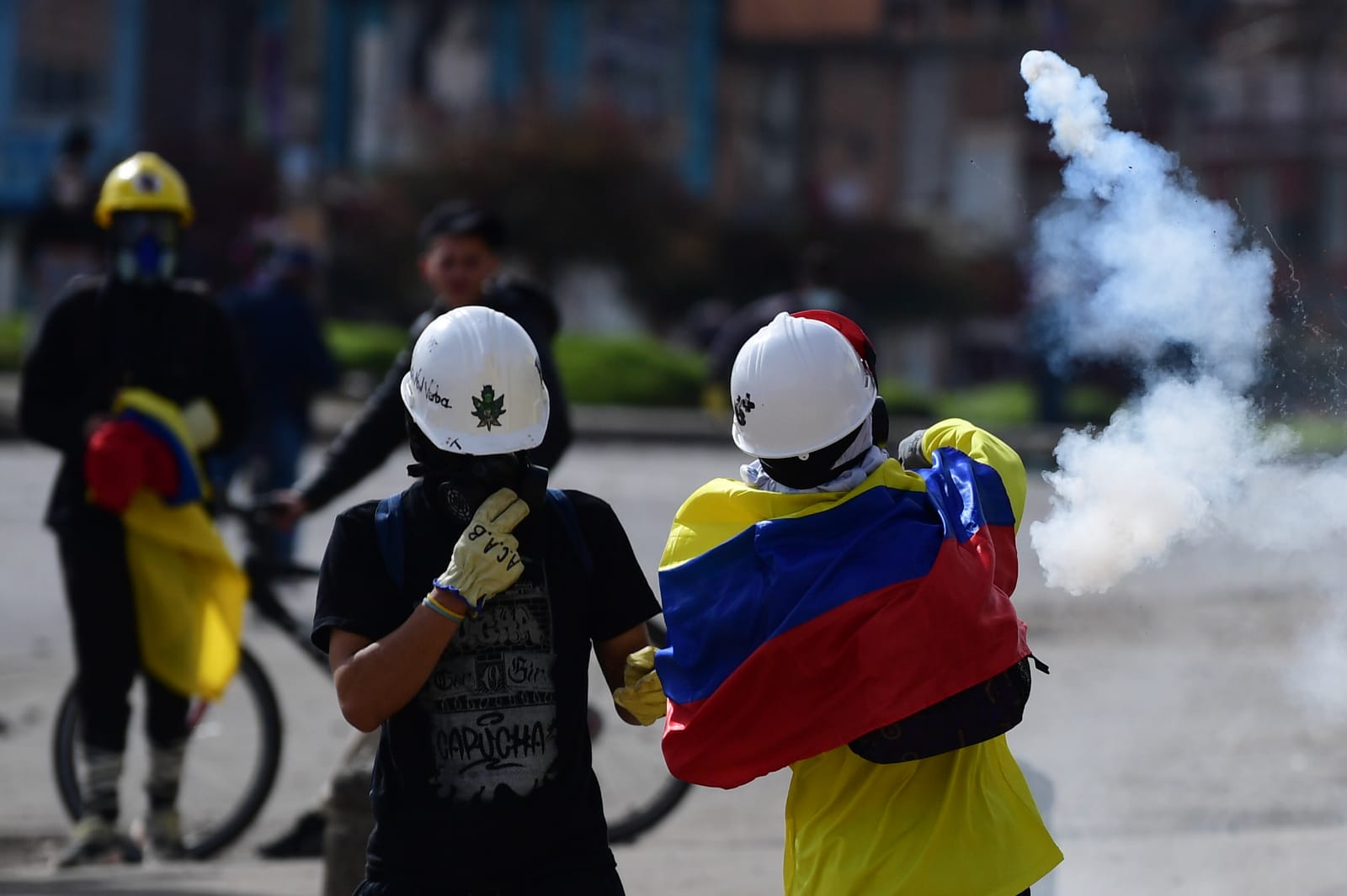 En el sector de Yomasa hicieron presencia  más de 50 agentes del Esmad y dos tanquetas antidisturbios.