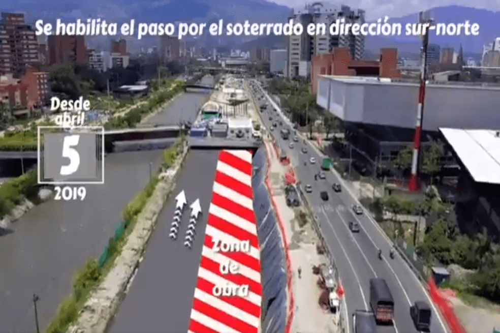 Habilitan los dos primeros carriles del soterrado de Parques del Río en Medellín