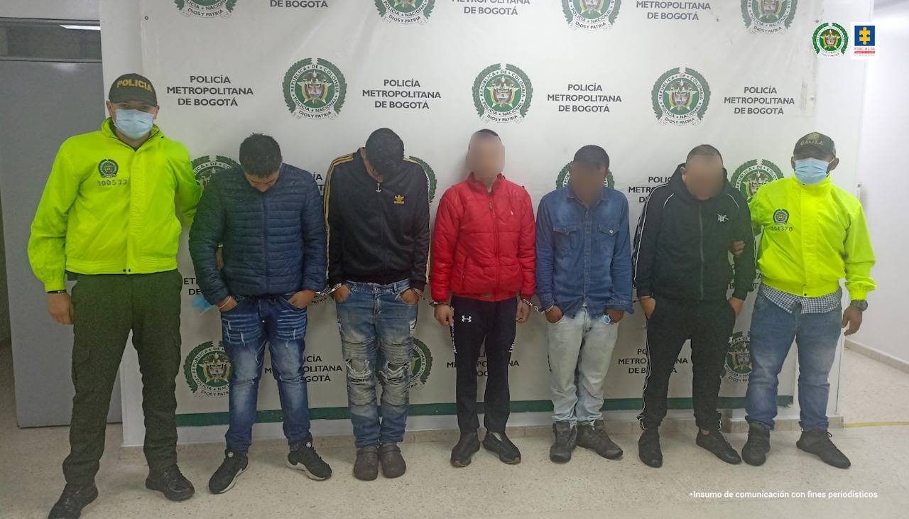 Capturan a dos bandas delincuenciales dedicadas al hurto en Bogotá
