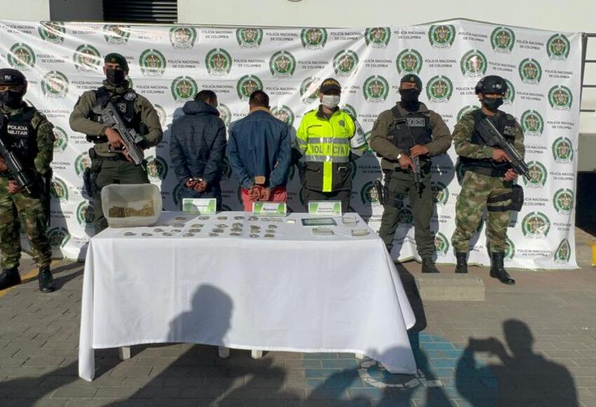 Por tráfico de estupefacientes, dos hombres fueron capturados en Soacha