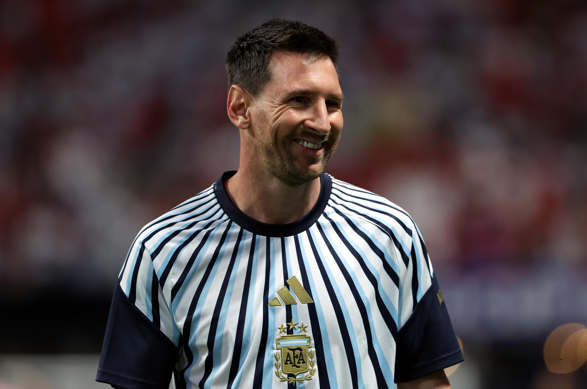 ATLANTA (United States), 07/07/2026.- Lionel Messi of Argentina during warm up ahead of the FIFA World Cup 2026 Round of 16 match Argentina against Egypt, in Atlanta, USA, 07 July 2026. (Egipto) EFE/EPA/CRISTOBAL HERRERA-ULASHKEVICH
