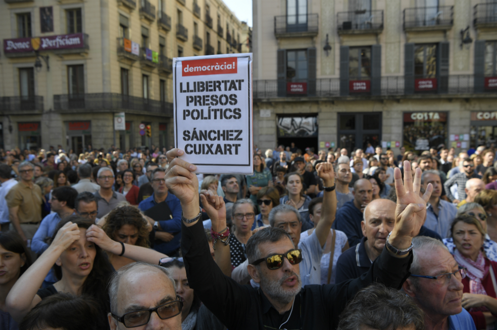 Protestas en Cataluña por detención de líderes independentistas