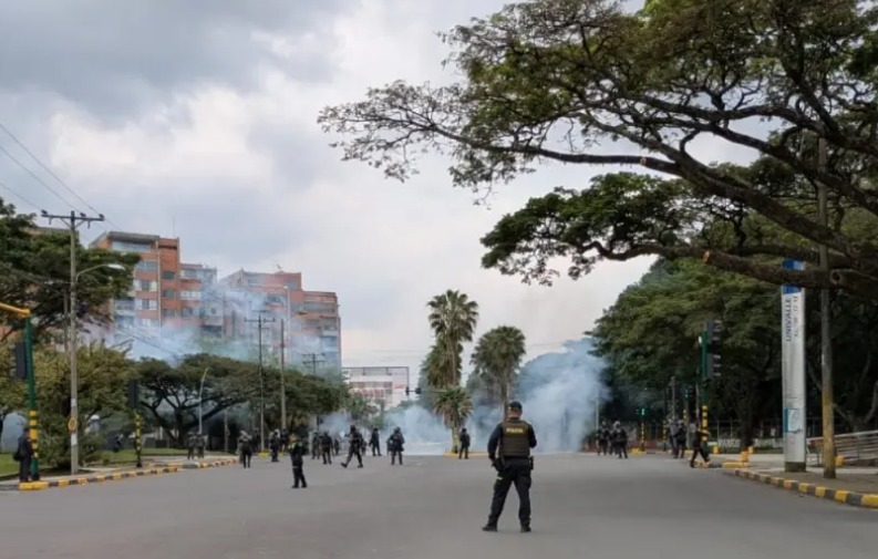 Protestas en la Universidad del Valle terminaron en disturbios, en Cali