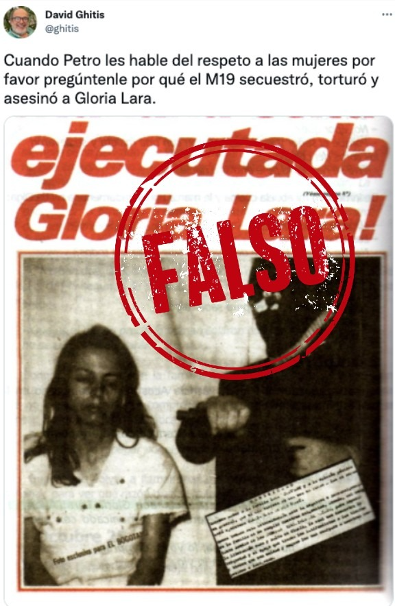 Trino del tuitero David Ghitis sobre Gloria Lara.