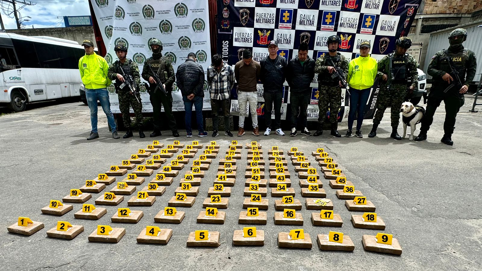 Capturan a capitán del Ejército y cuatro personas con 96 kilos de cocaína en Bogotá