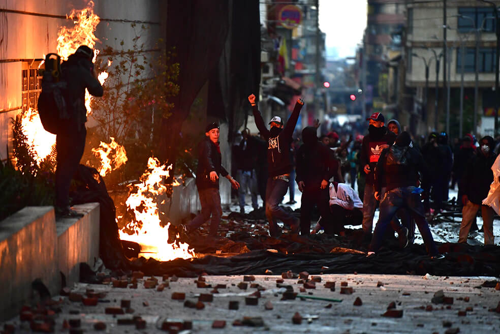 Presuntos infiltrados en marchas de Bogotá tendrían relación con disidencias de las Farc