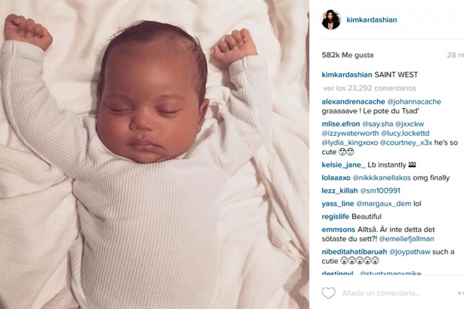 Kim Kardashian presenta a su hijo Saint West