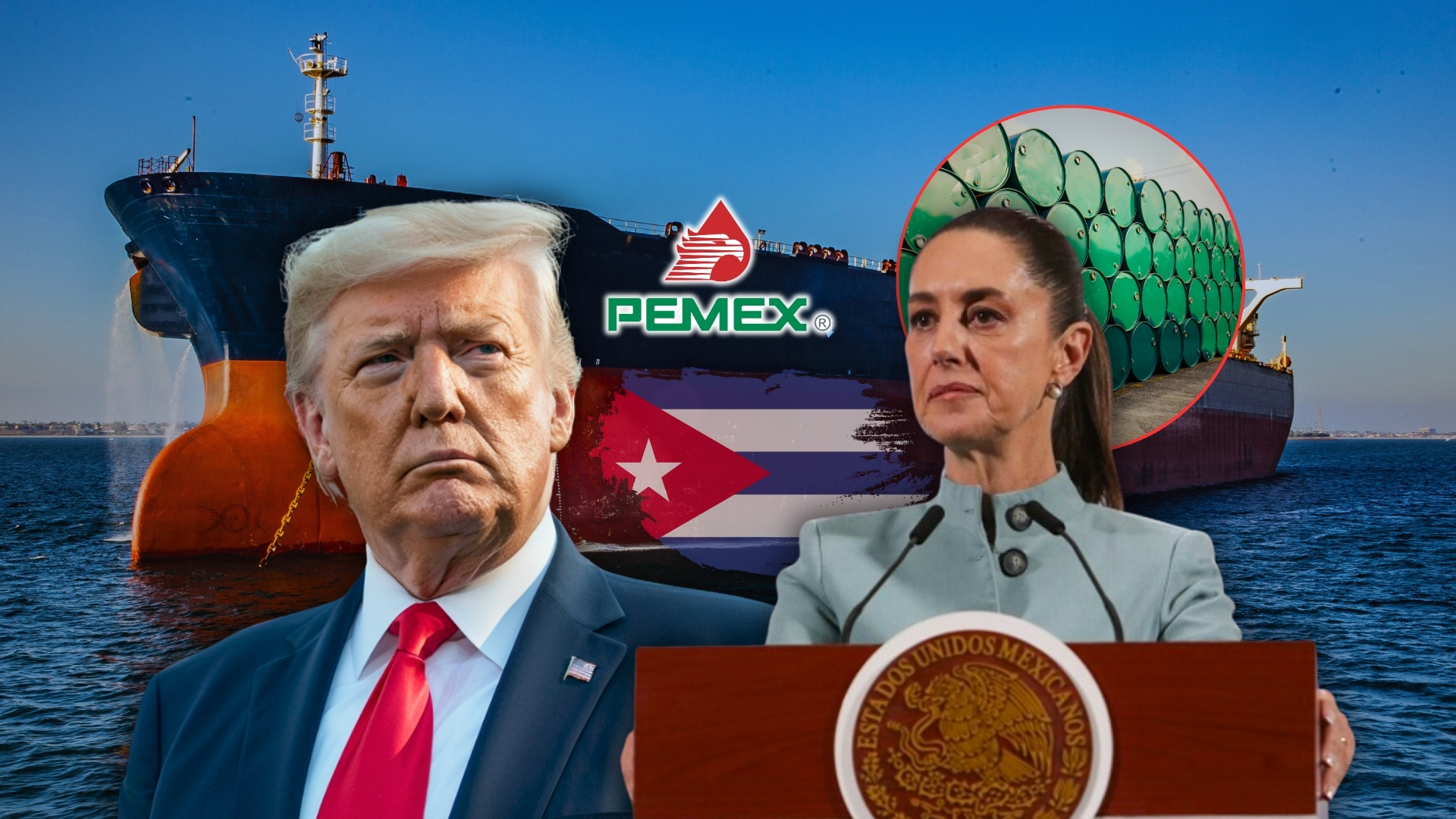 Mientras Sheinbaum pedía a la ONU una solución pacífica a la crisis entre  EEUU y Venezuela, estaba enviando 80 mil barriles de petróleo a Cuba en dos  buques con bandera de Liberia,