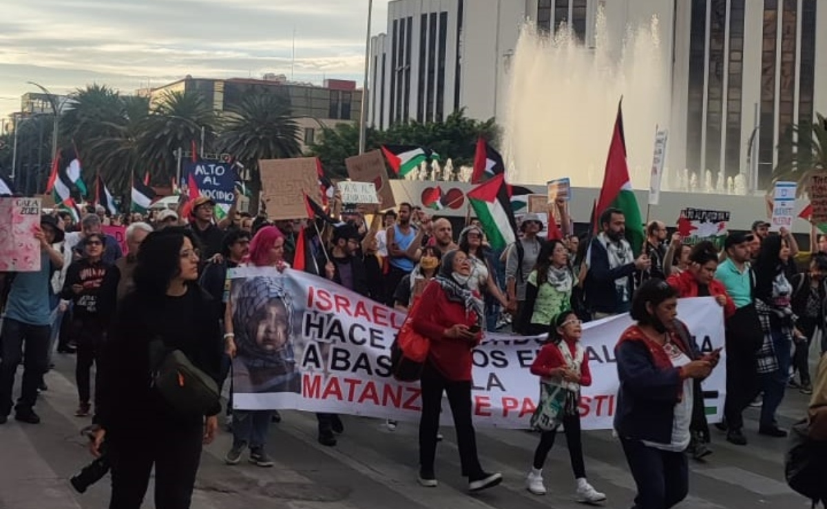 FOTOS. Marchan en CDMX en apoyo a Palestina; piden al gobierno mexicano romper relación con Israel