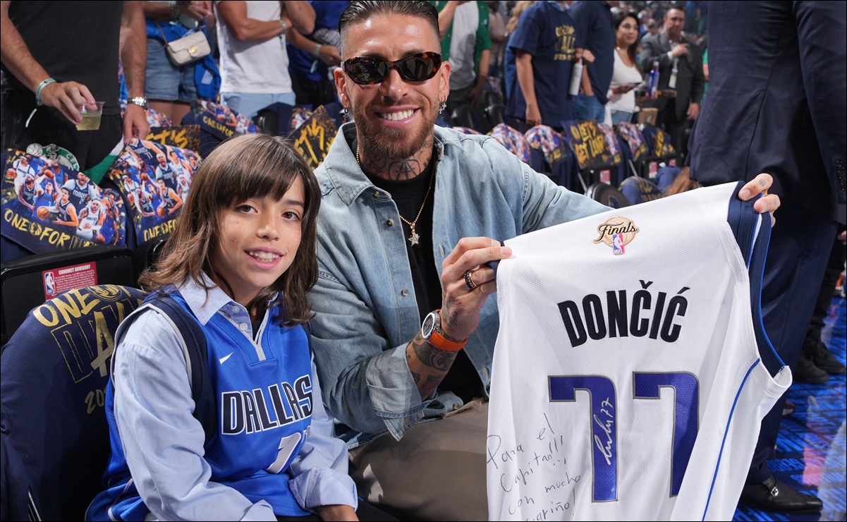 Sergio Ramos y su hijo recibieron un regalo especial en su visita a Luka Doncic en las Finales de la NBA