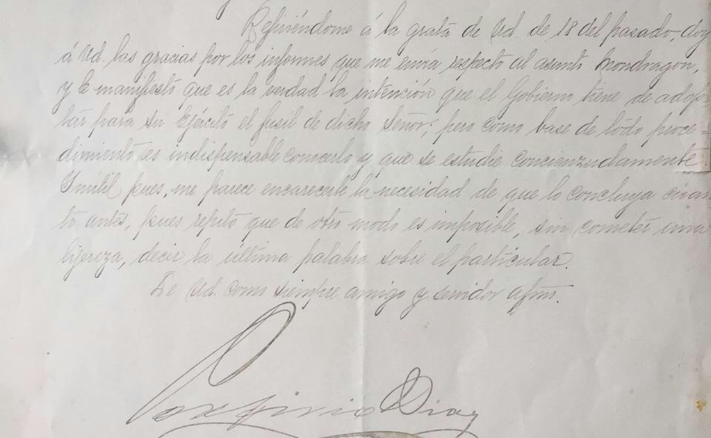 Las cartas que Porfirio Díaz envió a Altamirano