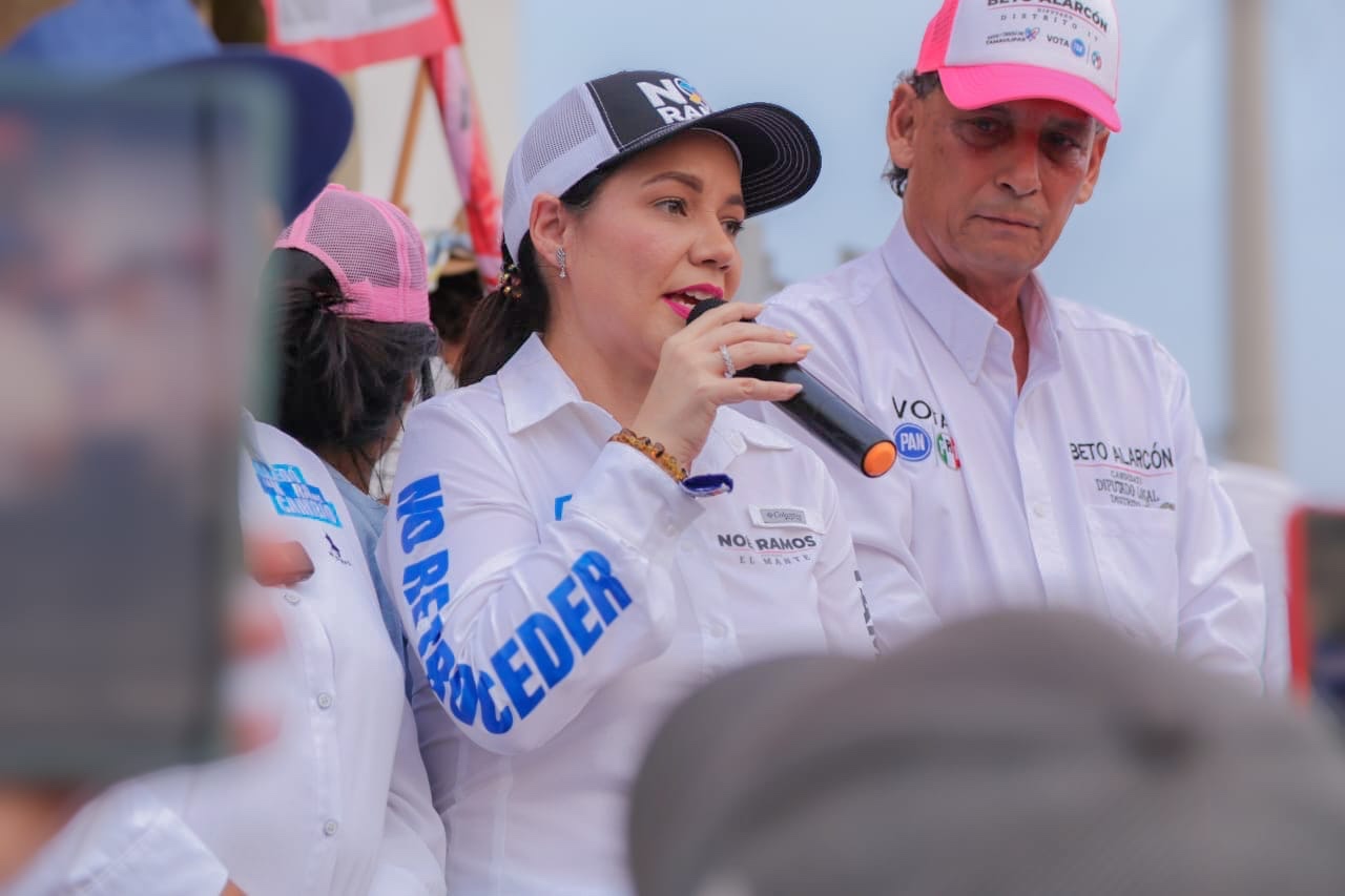 Sheyla Palacios, viuda de Noé Ramos, encabeza su primer evento de campaña en Ciudad Mante