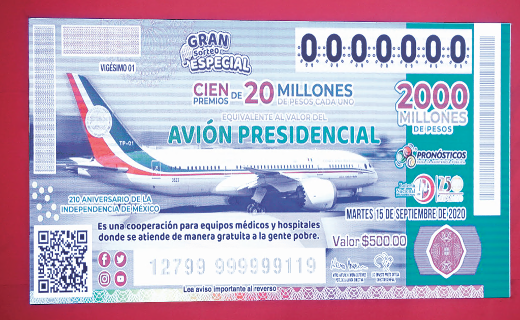 Pemex and the workers’ union promote the presidential plane raffle and gift lottery tickets 