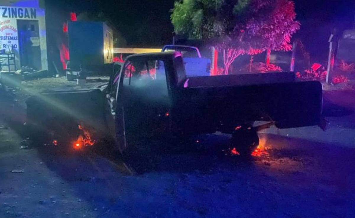 Un muerto, vehículos incendiados y terror, saldo preliminar de enfrentamientos en Apatzingán