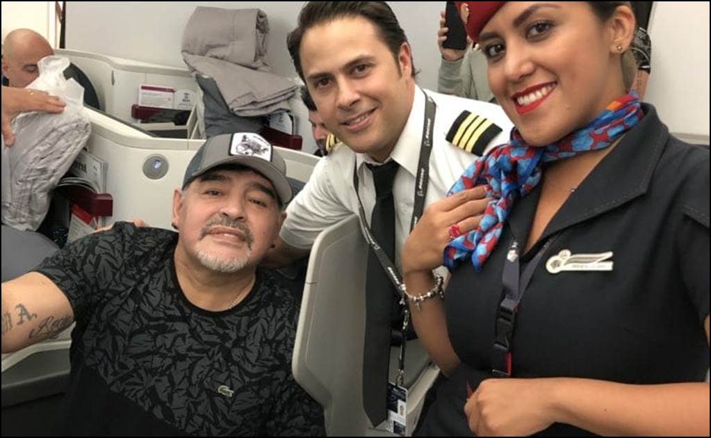 Diego Maradona ya aterrizó en México
