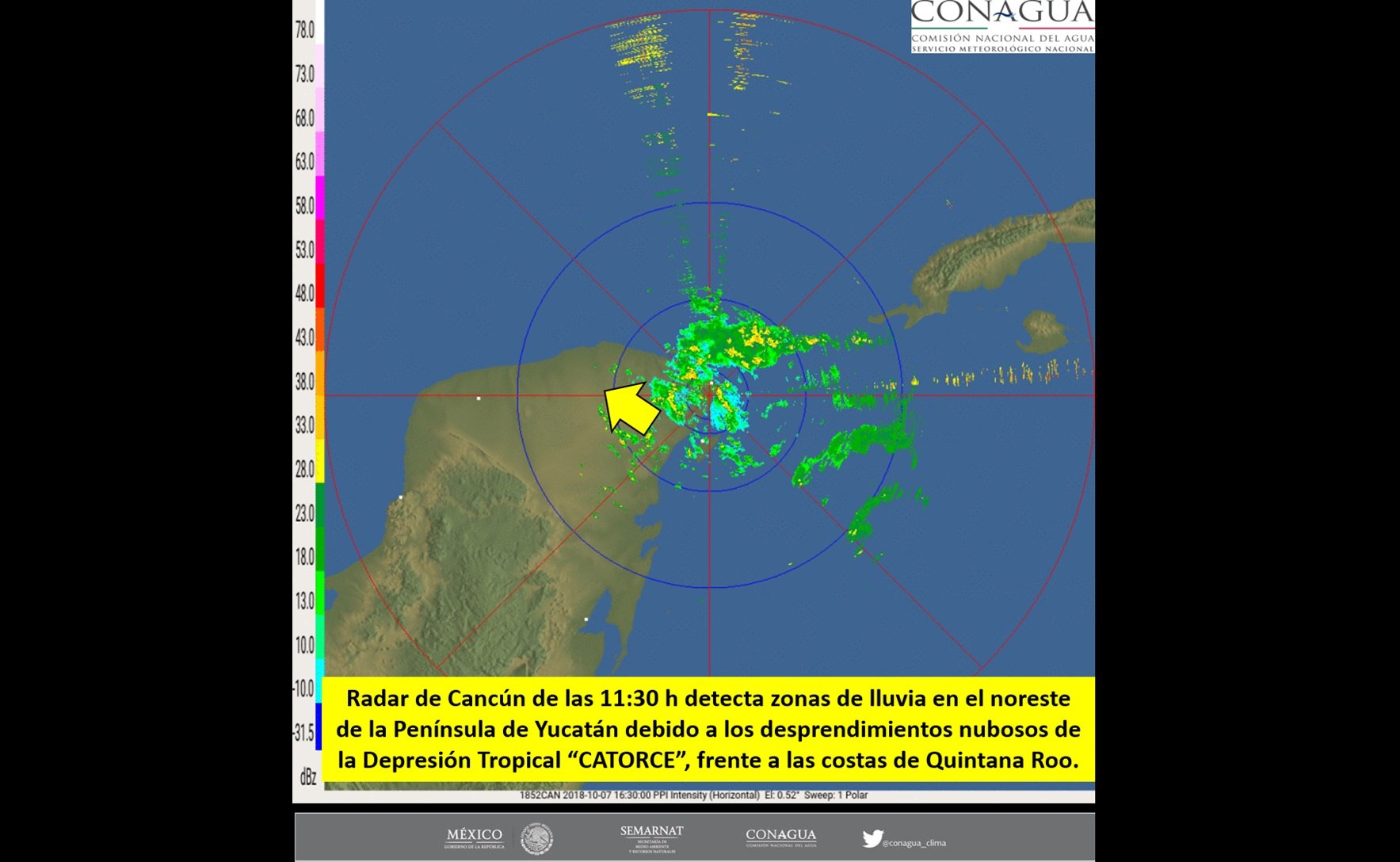 Activan alerta azul en Yucatán y operativo tormenta en Q. Roo por depresión tropical