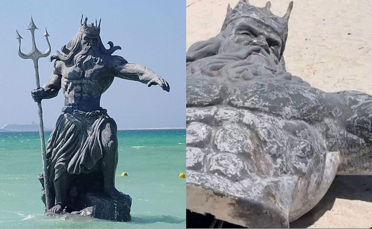 ¿Ya lo derribaron? Surgen imágenes de Poseidón destruido en Yucatán; esto se sabe