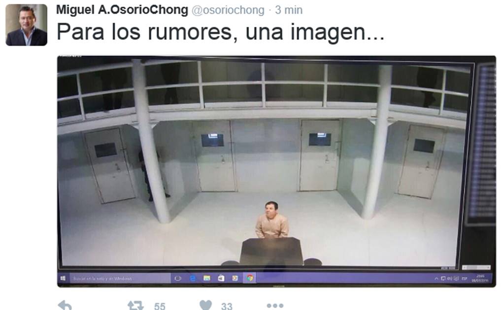 Sólo un rumor, supuesta nueva fuga del "Chapo”: CNS