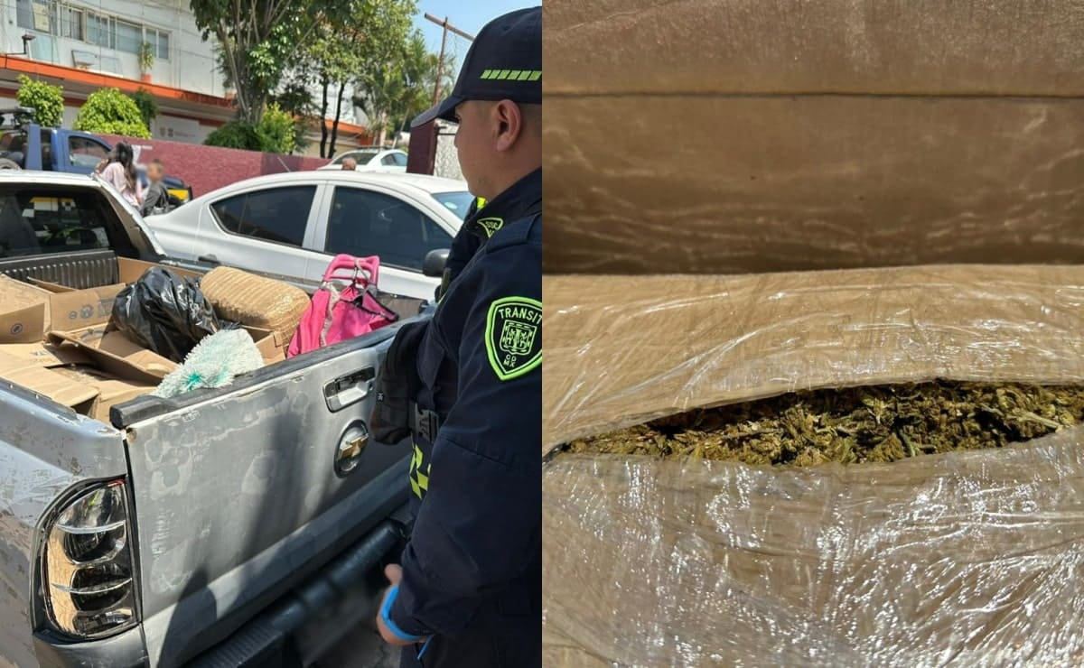 Detienen a pareja por transportar 100 kilos de mariguana 