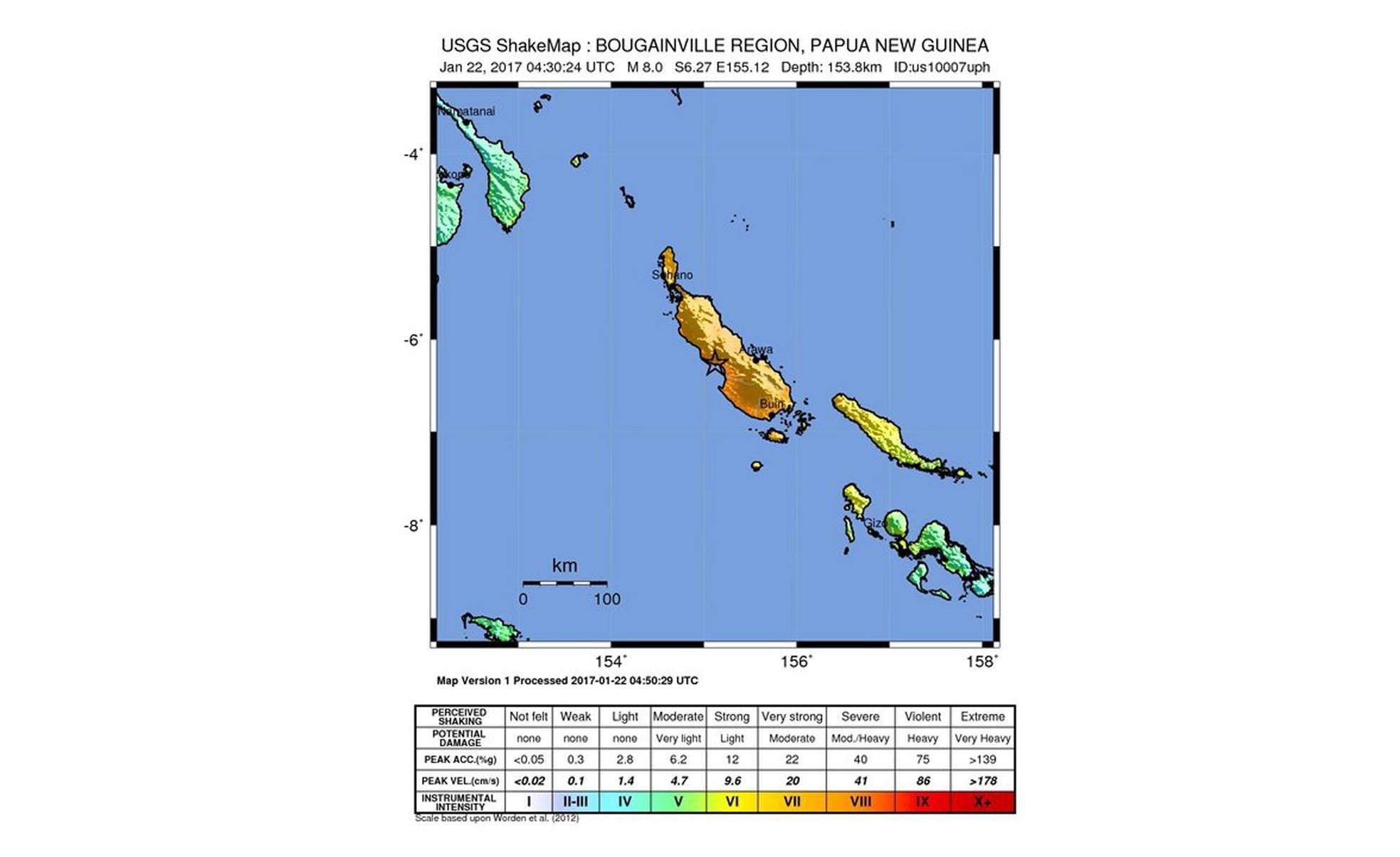 Se limita alerta de tsunami a Papúa Nueva Guinea e Islas Salomón
