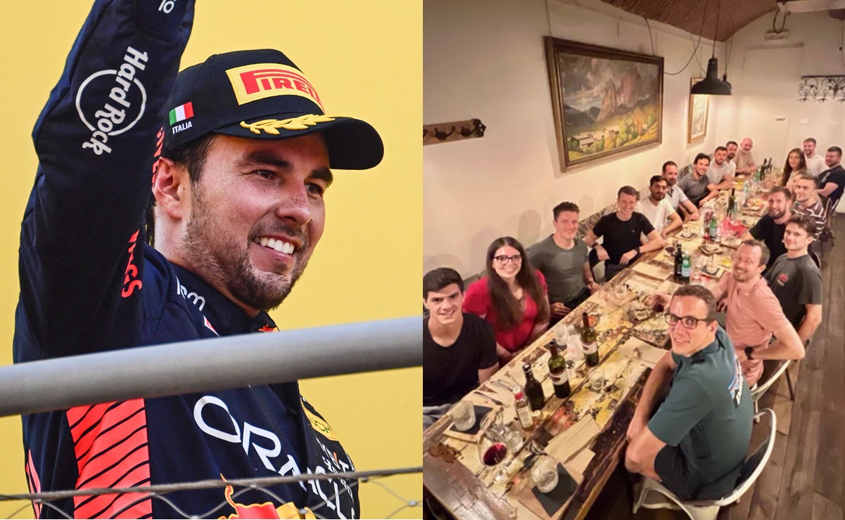Checo Pérez invitó a cenar al equipo de Red Bull previo al podio en el GP de Italia