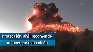 Así se vio la explosión del Popocatépetl; generó fumarola de 3 kilómetros