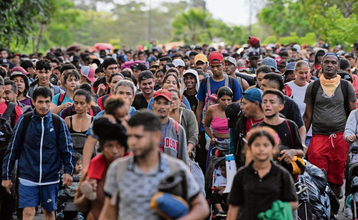 Caravana migrante continúa su recorrido por Chiapas