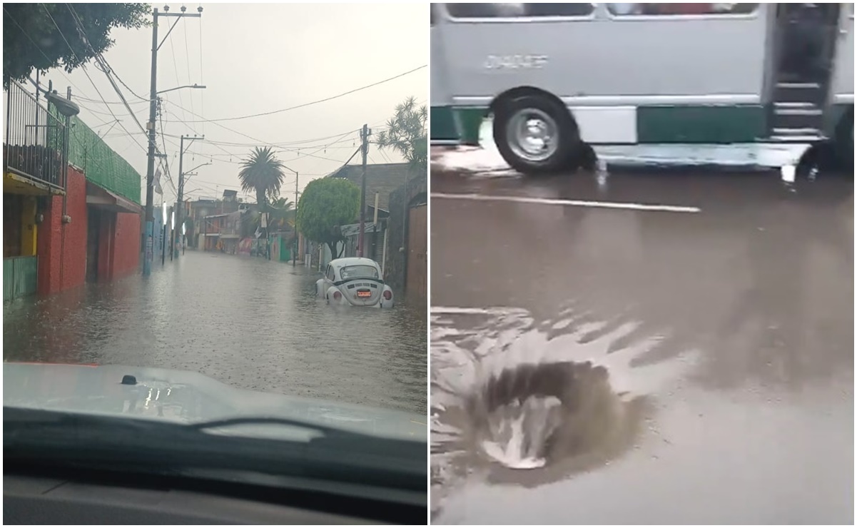 VIDEO Lluvia paraliza Calzada Ignacio Zaragoza; provoca inundaciones en varios puntos de Iztapalapa