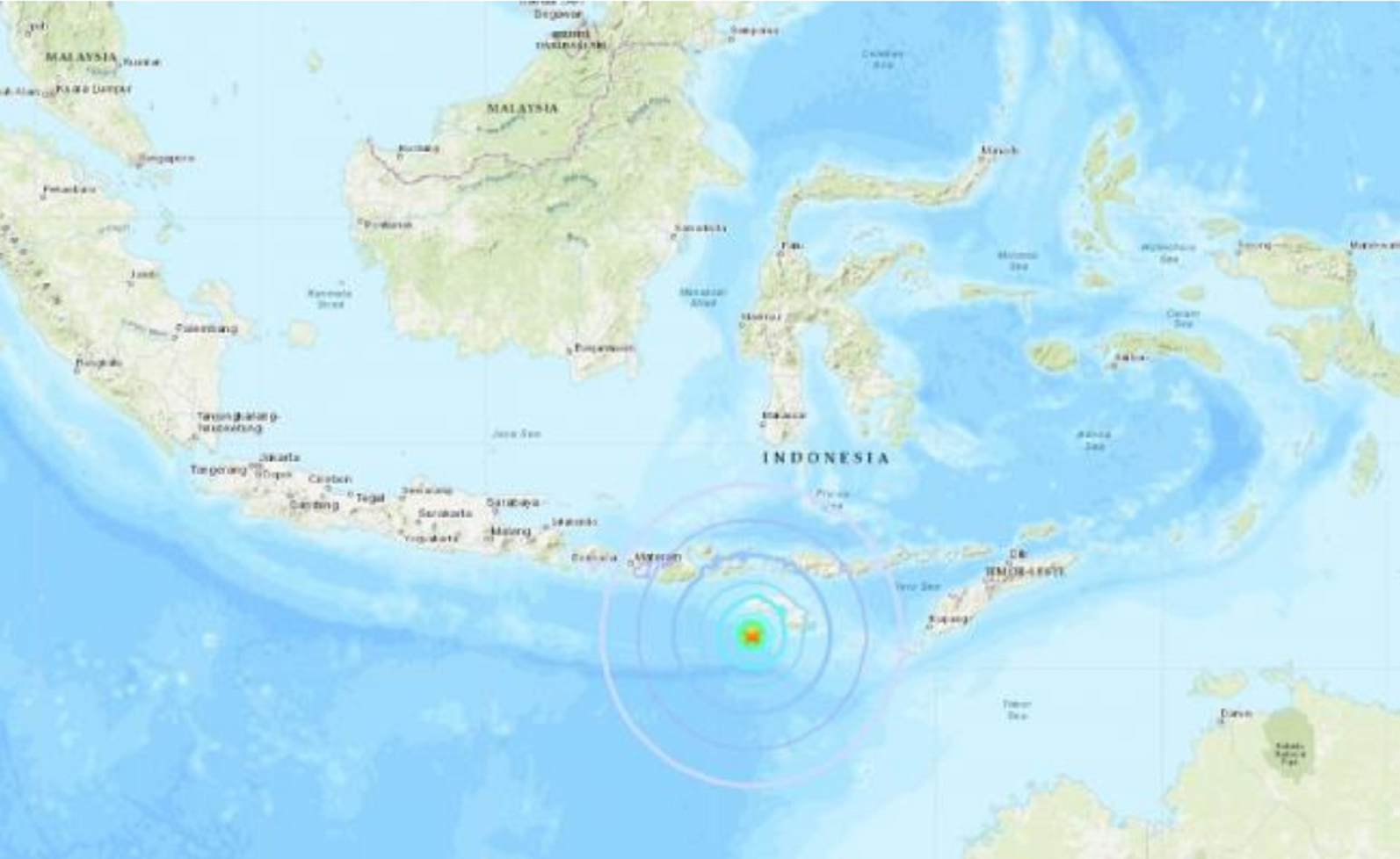Reportan sismo de magnitud 6.1 al sur de Indonesia