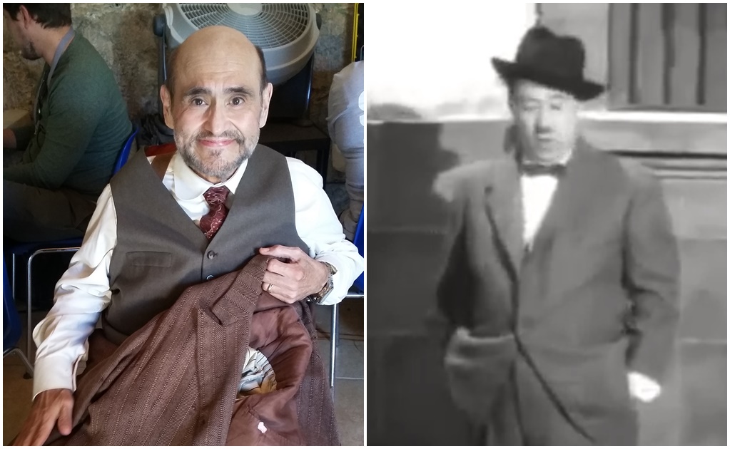 Edgar Vivar viste traje de Joaquín Pardavé en rodaje de la cinta "Poderoso Victoria"