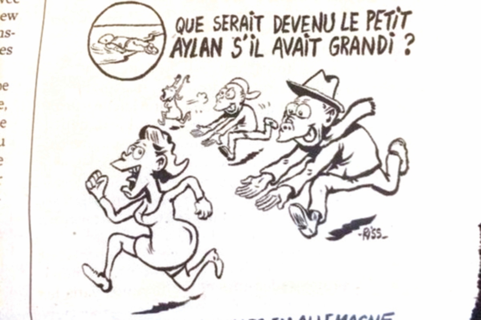 Caricatura de Charlie Hebdo sobre niño sirio causa polémica 