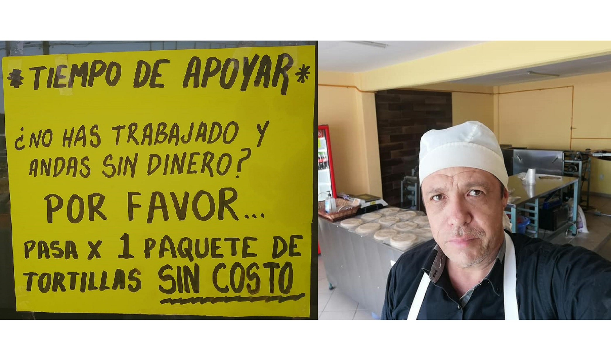 Ayer, por él; hoy, por todos. Regala tortillas de harina a las personas sin empleo por el Covid-19