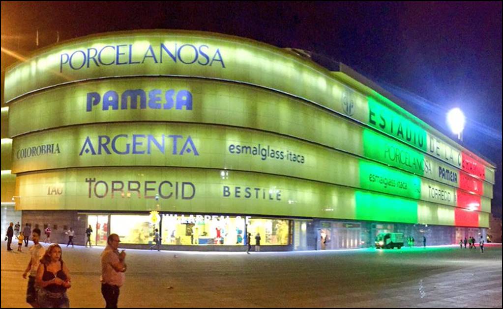 Villarreal iluminó su estadio con los colores de México