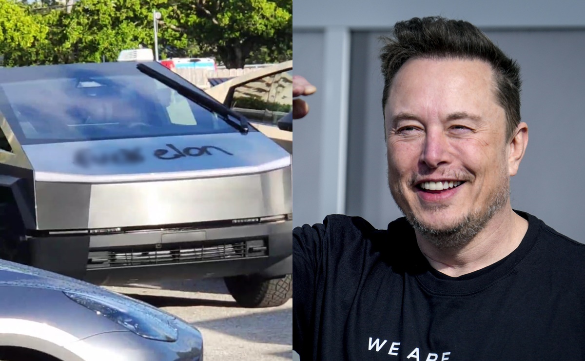 Vandalizan decenas de 'Tesla Cybertrucks' con mensajes contra Elon Musk en Florida. VIDEO