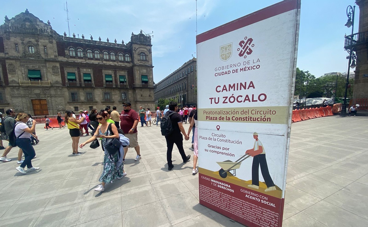 Batres asegura que obras de peatonalización del Zócalo capitalino "quedarán terminadas en mayo"