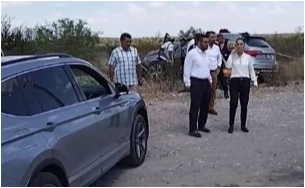 Equipo de Sheinbaum sufre accidente de auto en carretera de Coahuila y ella se baja a auxiliar; hay un muerto