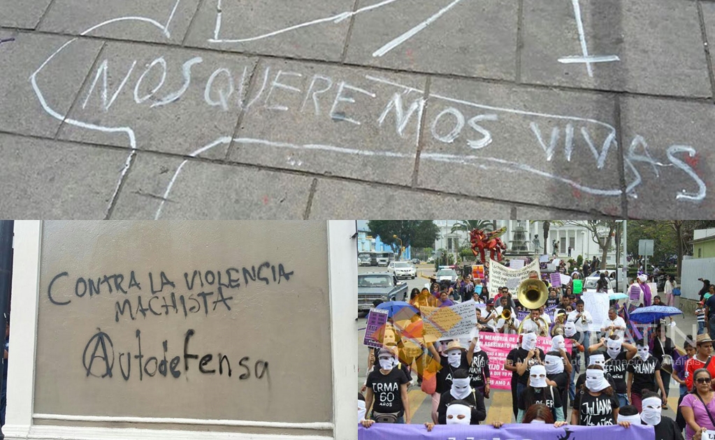 Marcha contra la violencia a la mujer en Oaxaca