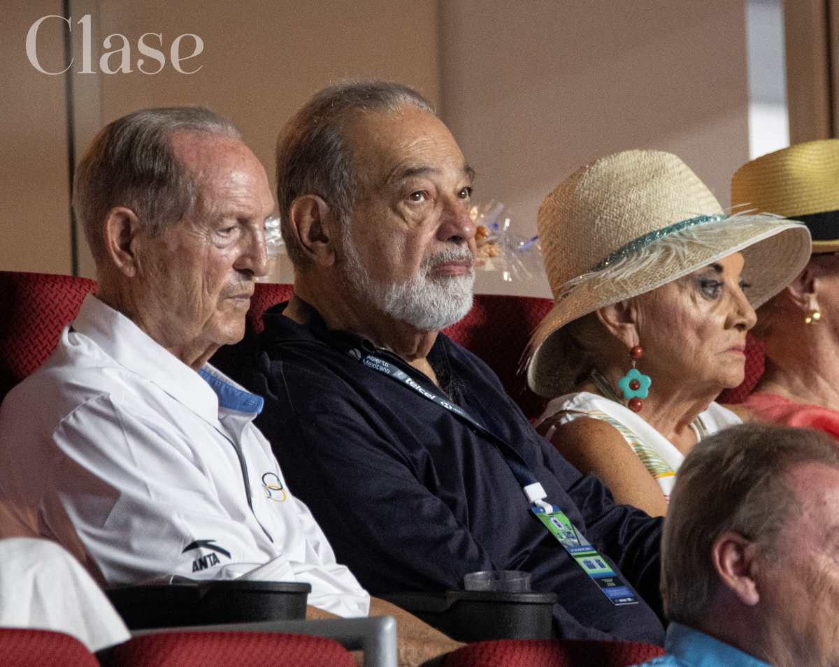 Carlos Slim y familia en la gran final del Abierto Mexicano de Tenis 2022