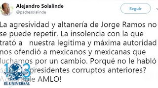 Critica Solalinde actitud de Jorge Ramos hacia el presidente López Obrador